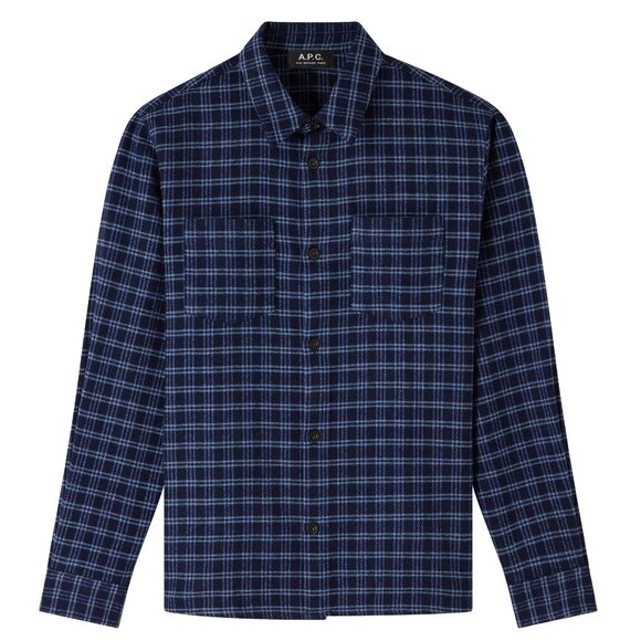 NWT A.P.C. Joe Overshirt Cotton Wool Dark Navy Blue Size Large $325 - Picture 1 of 3